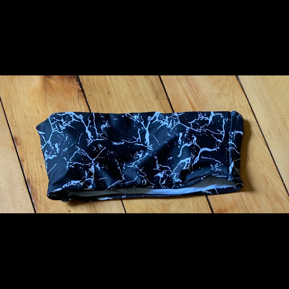 Marbled Strapless High Waisted Bikini